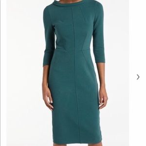 Boden Marisa Ottoman Evergreen Boatneck Dress.